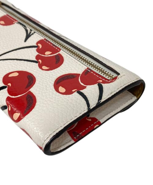 COACH（コーチ）COACH (コーチ) ウィン ソフト ウォレット ウィズ チェリー プリント レッド×ホワイトの古着・服飾アイテム