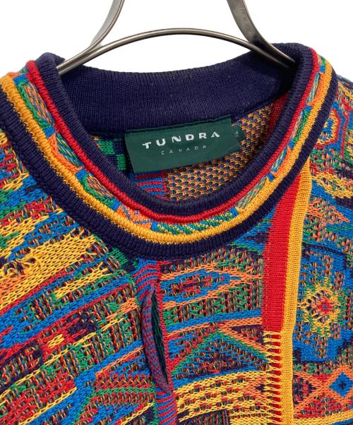 TUNDRA（ツンドラ）TUNDRA (ツンドラ) 総柄ニット マルチカラー サイズ:XLの古着・服飾アイテム