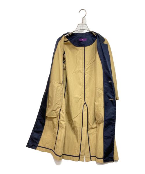 Y's（ワイズ）Y's (ワイズ) ラペル切替チェスターコート ベージュ×ネイビー サイズ:1の古着・服飾アイテム