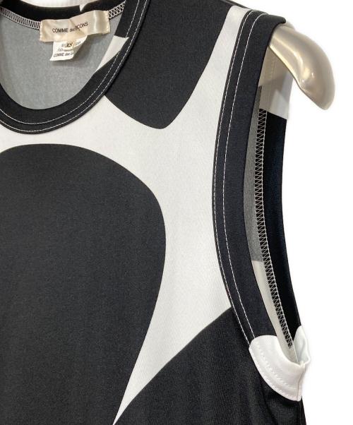 COMME des GARCONS（コムデギャルソン）COMME des GARCONS (コムデギャルソン) 22SSチュールレイヤード ノースリーブ フローラル ドレス ホワイト×ブラック サイズ:XSの古着・服飾アイテム