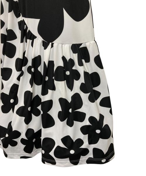COMME des GARCONS（コムデギャルソン）COMME des GARCONS (コムデギャルソン) 22SSチュールレイヤード ノースリーブ フローラル ドレス ホワイト×ブラック サイズ:XSの古着・服飾アイテム