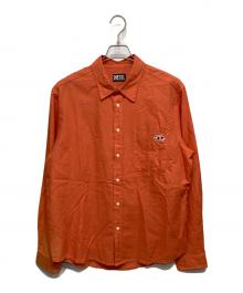DIESEL（ディーゼル）の古着「ロゴワッペンシャツ」｜オレンジ