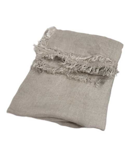 ASAUCE MELER（アソースメレ）ASAUCE MELER (アソースメレ) リネン フリンジストール ベージュの古着・服飾アイテム