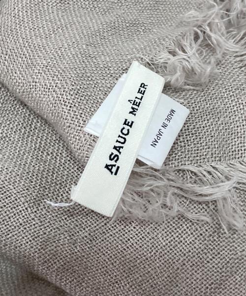 ASAUCE MELER（アソースメレ）ASAUCE MELER (アソースメレ) リネン フリンジストール ベージュの古着・服飾アイテム