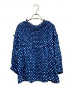 Jane Marple Dans Le Salonジェーンマープルネザーランドル サロン）の古着「ドットブラウス」｜ブルー