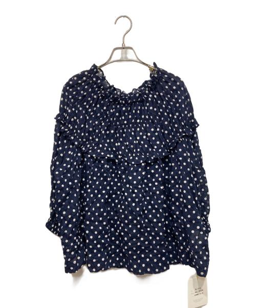 Jane Marple Dans Le Salon（ジェーンマープルネザーランドル サロン）Jane Marple Dans Le Salon (ジェーンマープルネザーランドル サロン) ドットブラウス ネイビー サイズ:Mの古着・服飾アイテム