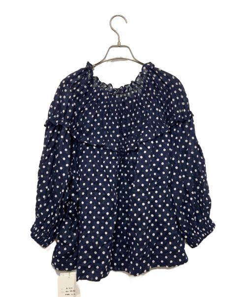 Jane Marple Dans Le Salon（ジェーンマープルネザーランドル サロン）Jane Marple Dans Le Salon (ジェーンマープルネザーランドル サロン) ドットブラウス ネイビー サイズ:Mの古着・服飾アイテム