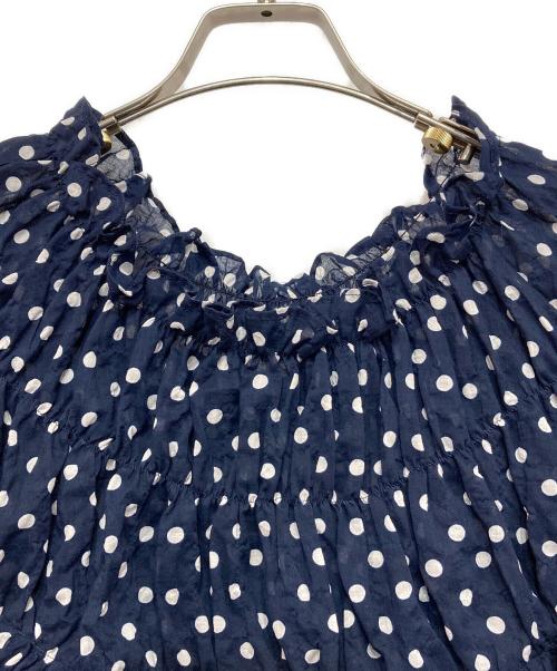 Jane Marple Dans Le Salon（ジェーンマープルネザーランドル サロン）Jane Marple Dans Le Salon (ジェーンマープルネザーランドル サロン) ドットブラウス ネイビー サイズ:Mの古着・服飾アイテム