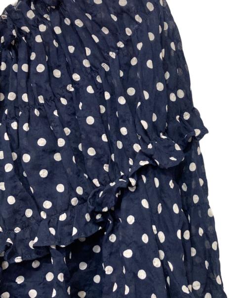 Jane Marple Dans Le Salon（ジェーンマープルネザーランドル サロン）Jane Marple Dans Le Salon (ジェーンマープルネザーランドル サロン) ドットブラウス ネイビー サイズ:Mの古着・服飾アイテム