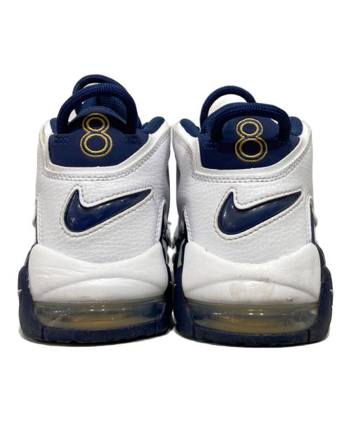 NIKE（ナイキ）NIKE (ナイキ) AIR MORE UPTEMPO (GS) WHITE/MIDNIGHT NAVY-METALLIC GOLD ミッドカットスニーカー ネイビー サイズ:23.0の古着・服飾アイテム