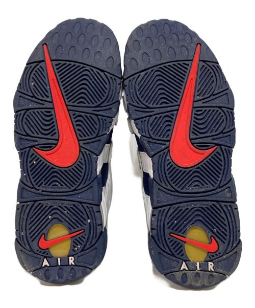 NIKE（ナイキ）NIKE (ナイキ) AIR MORE UPTEMPO (GS) WHITE/MIDNIGHT NAVY-METALLIC GOLD ミッドカットスニーカー ネイビー サイズ:23.0の古着・服飾アイテム