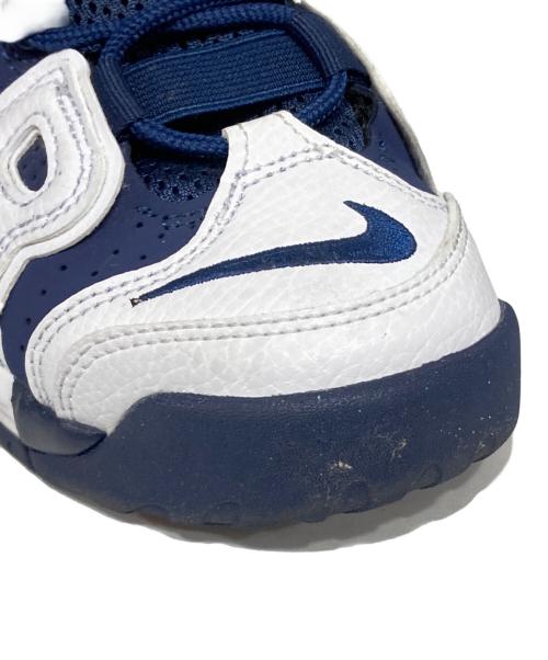 NIKE（ナイキ）NIKE (ナイキ) AIR MORE UPTEMPO (GS) WHITE/MIDNIGHT NAVY-METALLIC GOLD ミッドカットスニーカー ネイビー サイズ:23.0の古着・服飾アイテム