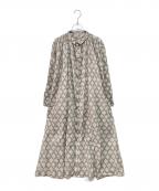 ICHI Antiquitesイチアンティークス）の古着「インディアコットン ブロックプリントギャザーワンピース」｜ベージュ