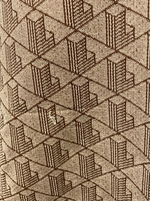 LACOSTE（ラコステ）LACOSTE (ラコステ) モノグラムジャカードポロシャツ ブラウン サイズ:US Mの古着・服飾アイテム