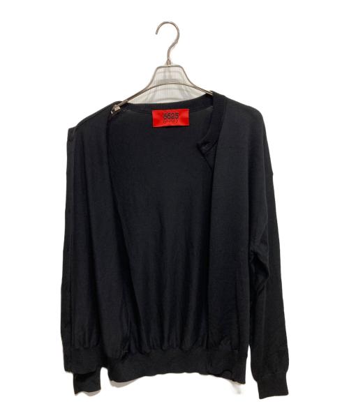 5525gallery（ゴーゴーニーゴーギャラリー）5525gallery (ゴーゴーニーゴーギャラリー) 別注CREWNECK CARDIGAN ブラック サイズ:Mの古着・服飾アイテム