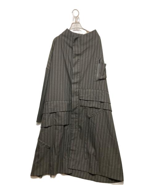 MOYURU（モユル）MOYURU (モユル) ワイドシャツワンピース グレー サイズ:M-Lの古着・服飾アイテム