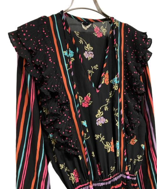 Diane Fries（ダイアンフレイス）Diane Fries (ダイアンフレイス) ヴィンテージ総柄ワンピース ブラック サイズ:記載なしの古着・服飾アイテム