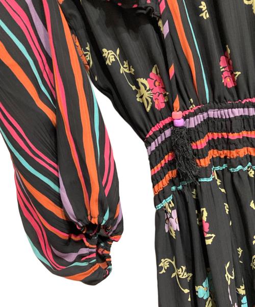 Diane Fries（ダイアンフレイス）Diane Fries (ダイアンフレイス) ヴィンテージ総柄ワンピース ブラック サイズ:記載なしの古着・服飾アイテム