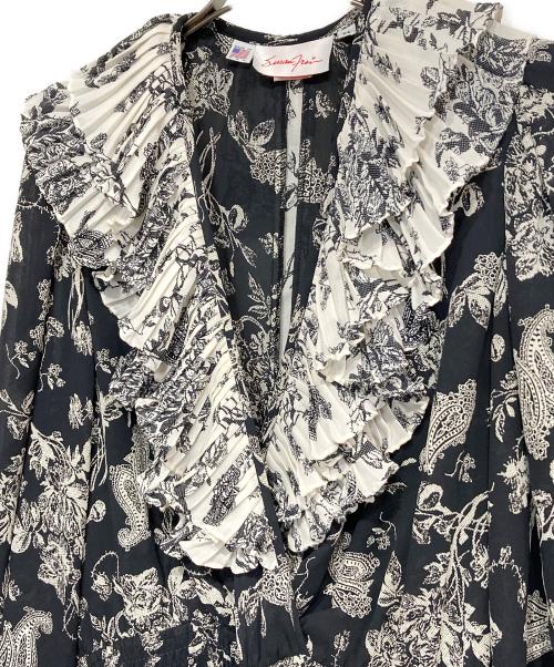 SUSAN FRIES（スーザンフライズ）SUSAN FRIES (スーザンフライズ) ヴィンテージ総柄ワンピース ブラック サイズ:Mの古着・服飾アイテム