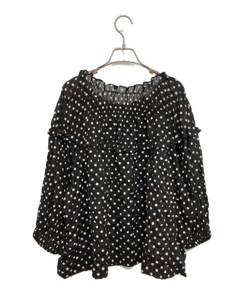 Jane Marple Dans Le Salon（ジェーンマープルネザーランドル サロン）Jane Marple Dans Le Salon (ジェーンマープルネザーランドル サロン) ドットブラウス ブラック サイズ:Mの古着・服飾アイテム