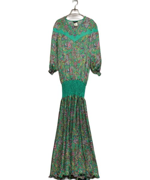 Diane Fries（ダイアンフレイス）Diane Fries (ダイアンフレイス) ヴィンテージ総柄ワンピース グリーン サイズ:記載無しの古着・服飾アイテム
