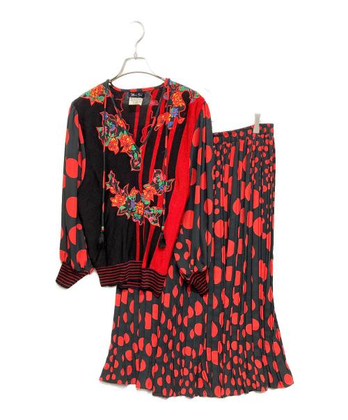 Diane Fries（ダイアンフレイス）Diane Fries (ダイアンフレイス) ヴィンテージ総柄セットアップ ブラック サイズ:記載なしの古着・服飾アイテム