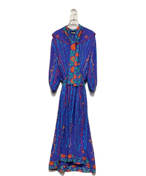 Diane Fries（ダイアンフレイス）Diane Fries (ダイアンフレイス) ヴィンテージ総柄ワンピース ブルー サイズ:FREEの古着・服飾アイテム