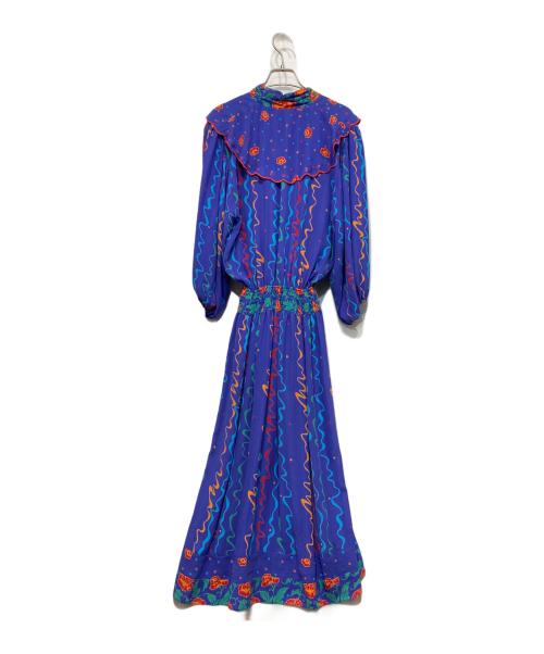 Diane Fries（ダイアンフレイス）Diane Fries (ダイアンフレイス) ヴィンテージ総柄ワンピース ブルー サイズ:FREEの古着・服飾アイテム