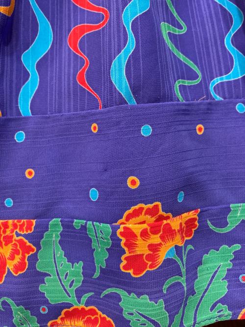 Diane Fries（ダイアンフレイス）Diane Fries (ダイアンフレイス) ヴィンテージ総柄ワンピース ブルー サイズ:FREEの古着・服飾アイテム