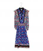 Diane Friesダイアンフレイス）の古着「ヴィンテージ総柄ワンピース」｜ブルー