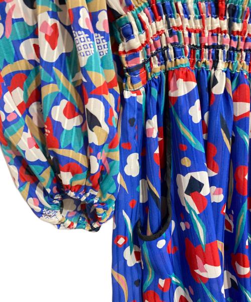 Diane Fries（ダイアンフレイス）Diane Fries (ダイアンフレイス) ヴィンテージ総柄ワンピース ブルー サイズ:記載なしの古着・服飾アイテム