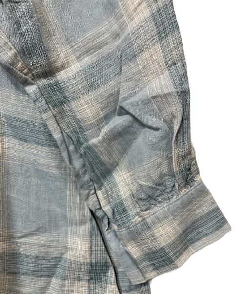 ICHI Antiquites（イチアンティークス）ICHI Antiquites (イチアンティークス) チェックリネンワンピース ブルー サイズ:FREEの古着・服飾アイテム