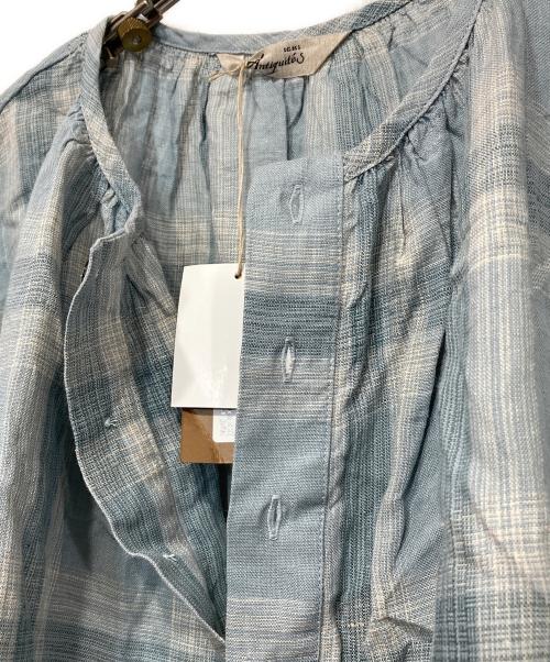ICHI Antiquites（イチアンティークス）ICHI Antiquites (イチアンティークス) チェックリネンワンピース ブルー サイズ:FREEの古着・服飾アイテム