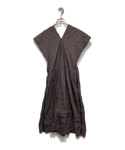 tricot COMME des GARCONS（トリココムデギャルソン）tricot COMME des GARCONS (トリココムデギャルソン) フラワープリントギミックワンピウース グレー サイズ:Sの古着・服飾アイテム