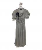 tricot COMME des GARCONSトリココムデギャルソン）の古着「ドットシアーフリルワンピース」｜グレー