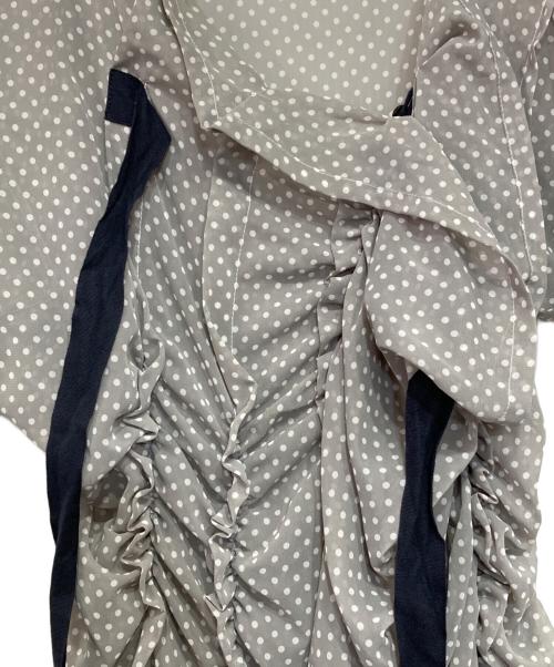 tricot COMME des GARCONS（トリココムデギャルソン）tricot COMME des GARCONS (トリココムデギャルソン) ドットシアーフリルワンピース グレー サイズ:Mの古着・服飾アイテム