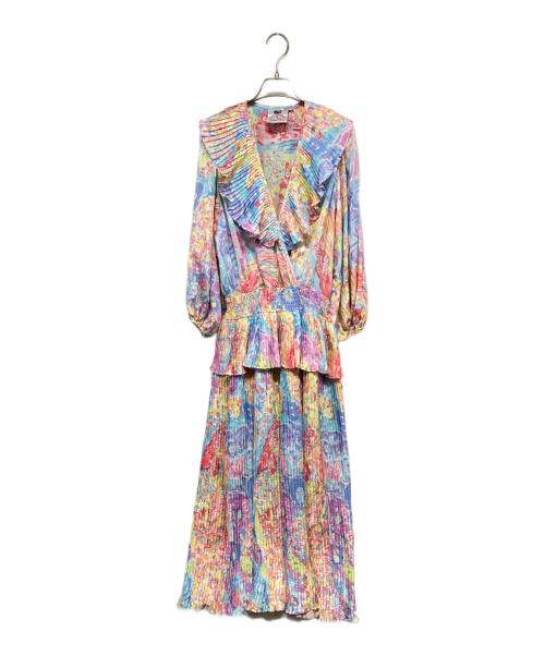 SUSAN FRIES（スーザンフライズ）Susan Fries (スーザンフライズ) ヴィンテージ総柄ワンピース マルチカラー サイズ:Ｍの古着・服飾アイテム