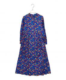 bulle de savon（ビュル デ サボン）の古着「フラワープリントワンピース」｜ブルー