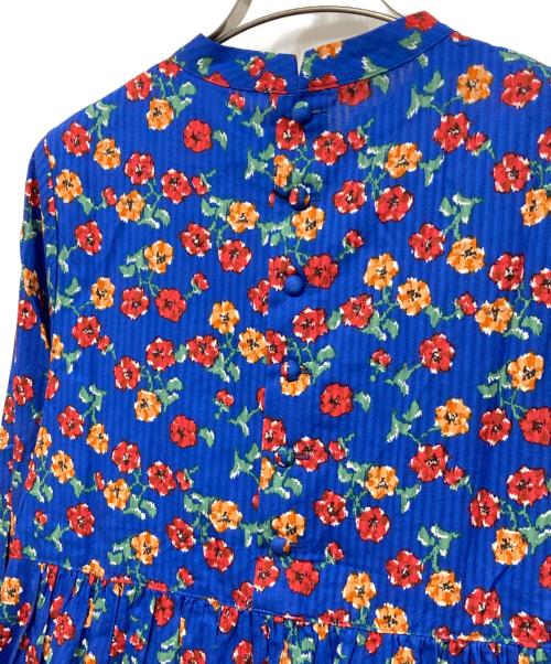 bulle de savon（ビュル デ サボン）bulle de savon (ビュル デ サボン) フラワープリントワンピース ブルー サイズ:Fの古着・服飾アイテム