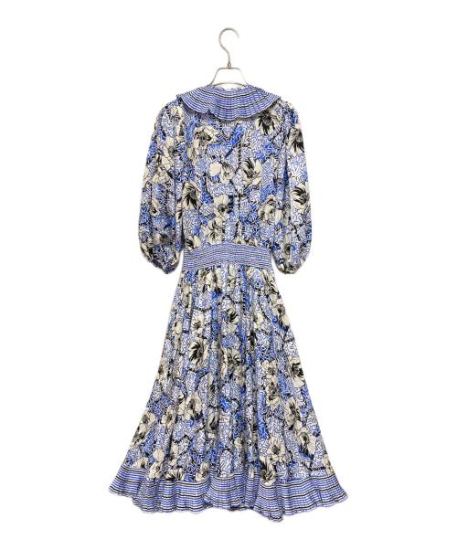 Diane Fries（ダイアンフレイス）Diane Fries (ダイアンフレイス) ヴィンテージ総柄ワンピース ブルー サイズ:記載なしの古着・服飾アイテム