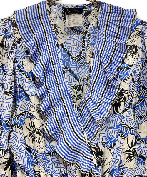 Diane Fries（ダイアンフレイス）Diane Fries (ダイアンフレイス) ヴィンテージ総柄ワンピース ブルー サイズ:記載なしの古着・服飾アイテム