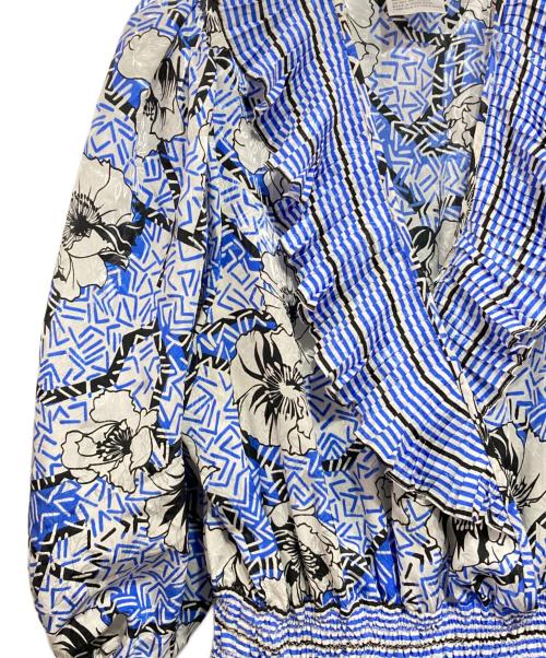 Diane Fries（ダイアンフレイス）Diane Fries (ダイアンフレイス) ヴィンテージ総柄ワンピース ブルー サイズ:記載なしの古着・服飾アイテム