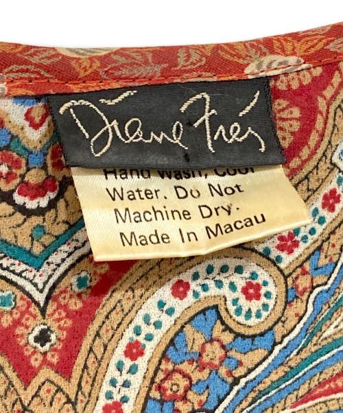 Diane Fries（ダイアンフレイス）Diane Fries (ダイアンフレイス) ヴィンテージ総柄ワンピース ブラウン サイズ:記載なしの古着・服飾アイテム