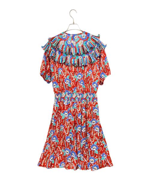 Diane Fries（ダイアンフレイス）Diane Fries (ダイアンフレイス) ヴィンテージ総柄ワンピース レッド×ブルー サイズ:記載なしの古着・服飾アイテム