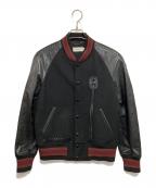 COACHコーチ）の古着「レザー切替スタジャン」｜ブラック