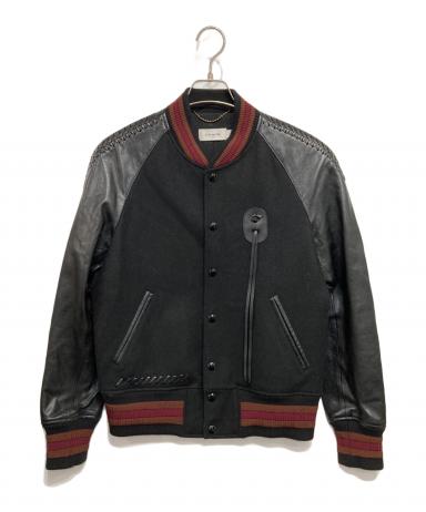 COACH ブラック レザー スタジャン S 中古・古着通販】COACH (コーチ) レザー切替スタジャン ブラック