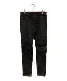 JULIUS（ユリウス）の古着「アークドデニムパンツ」｜ブラック