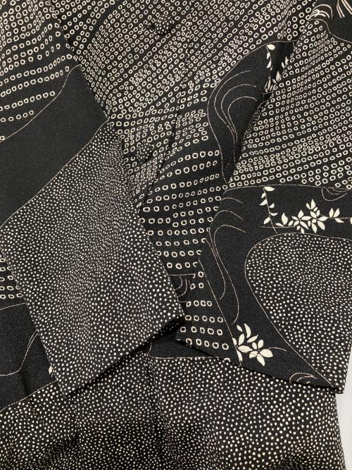 詩仙堂by HITOSHI（シセンドウバイヒトシ）詩仙堂by HITOSHI (シセンドウバイヒトシ) 総柄ブラウス ブラック×ベージュ サイズ:記載なしの古着・服飾アイテム