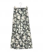 IENAイエナ）の古着「掠りフラワー ピンタックストレートパンツ」｜グレー