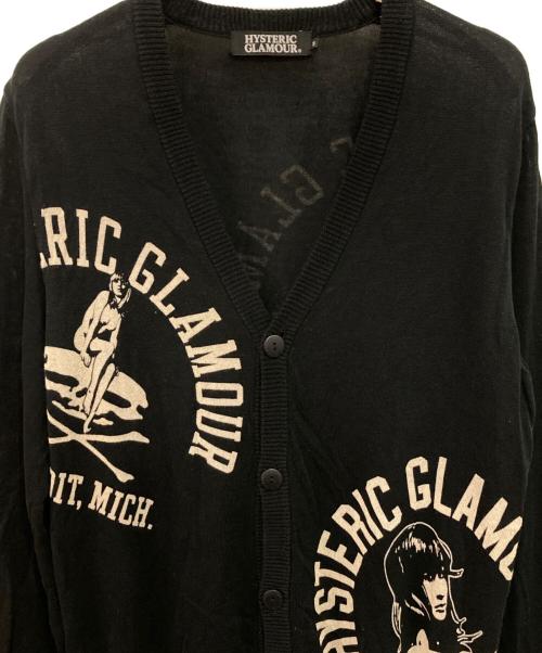Hysteric Glamour（ヒステリックグラマー）Hysteric Glamour (ヒステリックグラマー) ヒスガールプリントカーディガン ブラック サイズ:Sの古着・服飾アイテム